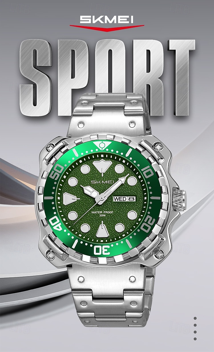 SKMEI Men Quartz Watch Minimalist Large Dial Fashion Business Luminous Calendar Waterproof Decoration Steel Watch 2026 - $36.99 –P1