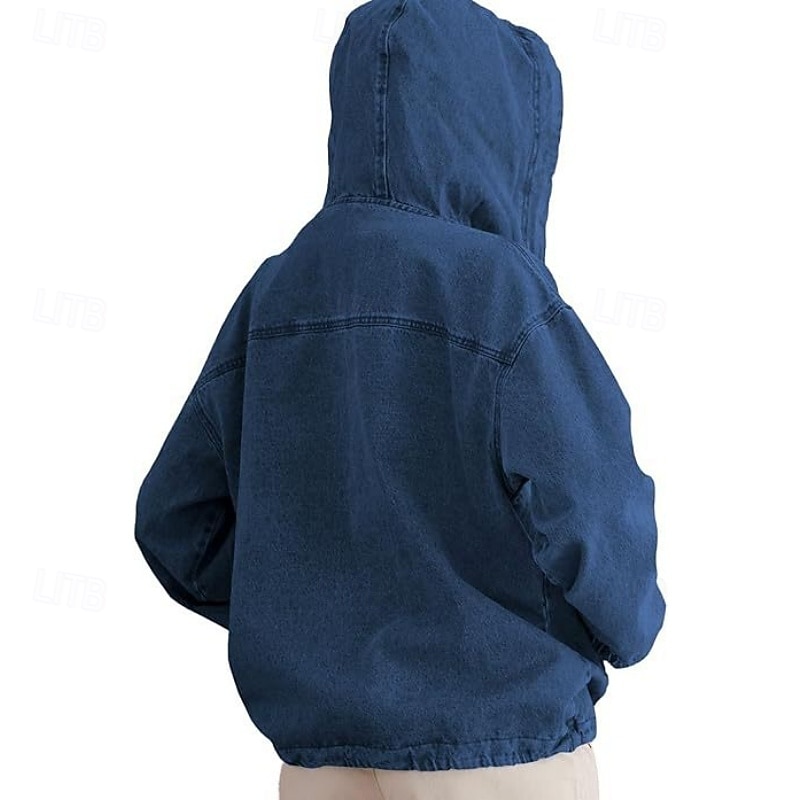 Per donna Blusa Coulisse Bottoni Semplice Elegante Classico Moderno Manica Lunga Con Cappuccio Top Regolari Quotidiano Ferie Uscire Blu Blu marino Azzurro Estate Primavera del 2026 a $59.99 –P12