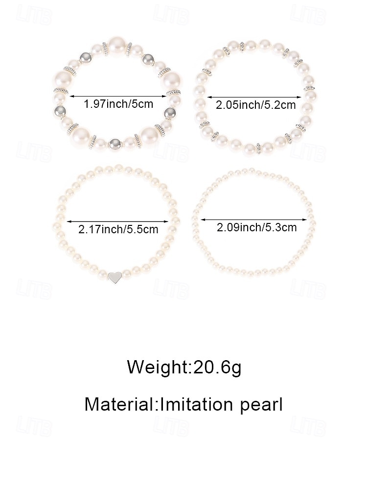 Женский набор браслетов из искусственного жемчуга, элегантный дизайн из серебра и жемчуга, разнообразные варианты для свадеб, вечеринок, торжественных мероприятий и в качестве свадебного аксессуара. 2026 - $9.99 –P10