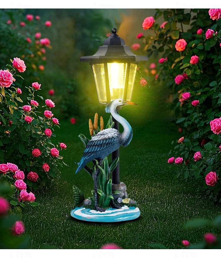 1 flamingo solar à prova d'água para uso externo &Luminária de resina em forma de guindaste, decoração para jardim, quintal, gramado e caminho, estátua de animal solar para iluminação paisagística, de 2026 por $34.99 –P4