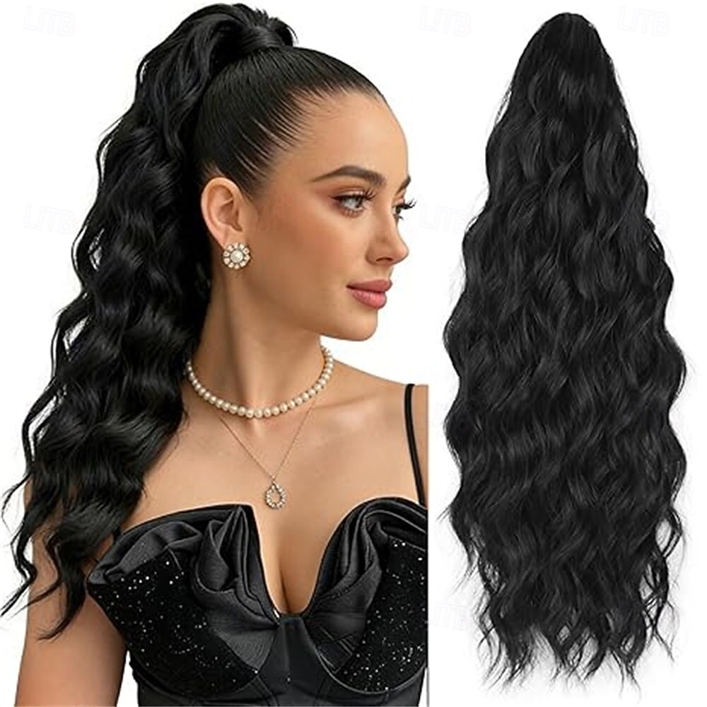 Haarextensie met clipsluiting, 45 cm (18 inch), synthetische haarextensie, lang, golvend, krullend, met clipsluiting, pluizig, natuurlijk ogend, voor dagelijks gebruik door vrouwen (lichtbruin gemengd 2026 - $16.49 –P11