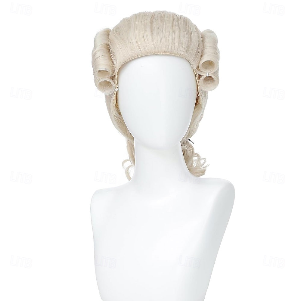 parrucca sintetica riccia con coda di cavallo parrucca di media lunghezza beige capelli sintetici uomo alla moda morbido bianco naturale del 2026 a $23.99 –P3