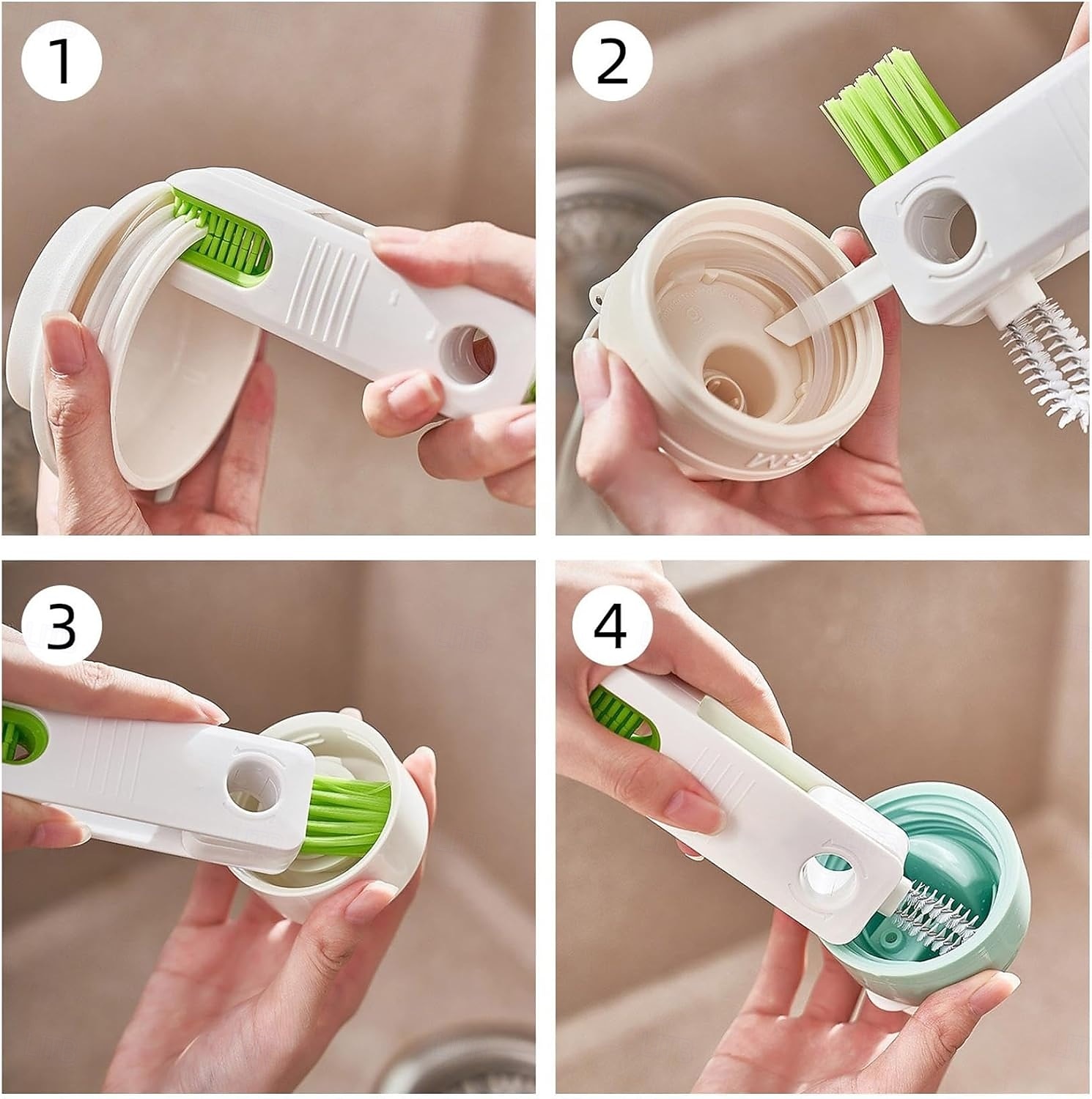 2er-Pack Becherdeckel-Reinigungsbürste 4-in-1, multifunktionales Reinigungswerkzeug für Isolierflaschen, tragbarer Deckelreiniger für Gläser, Wasserkocher, Schnuller, Deckelspalte und die Reinigung in der Küche. 2026 - $22.99 –P10