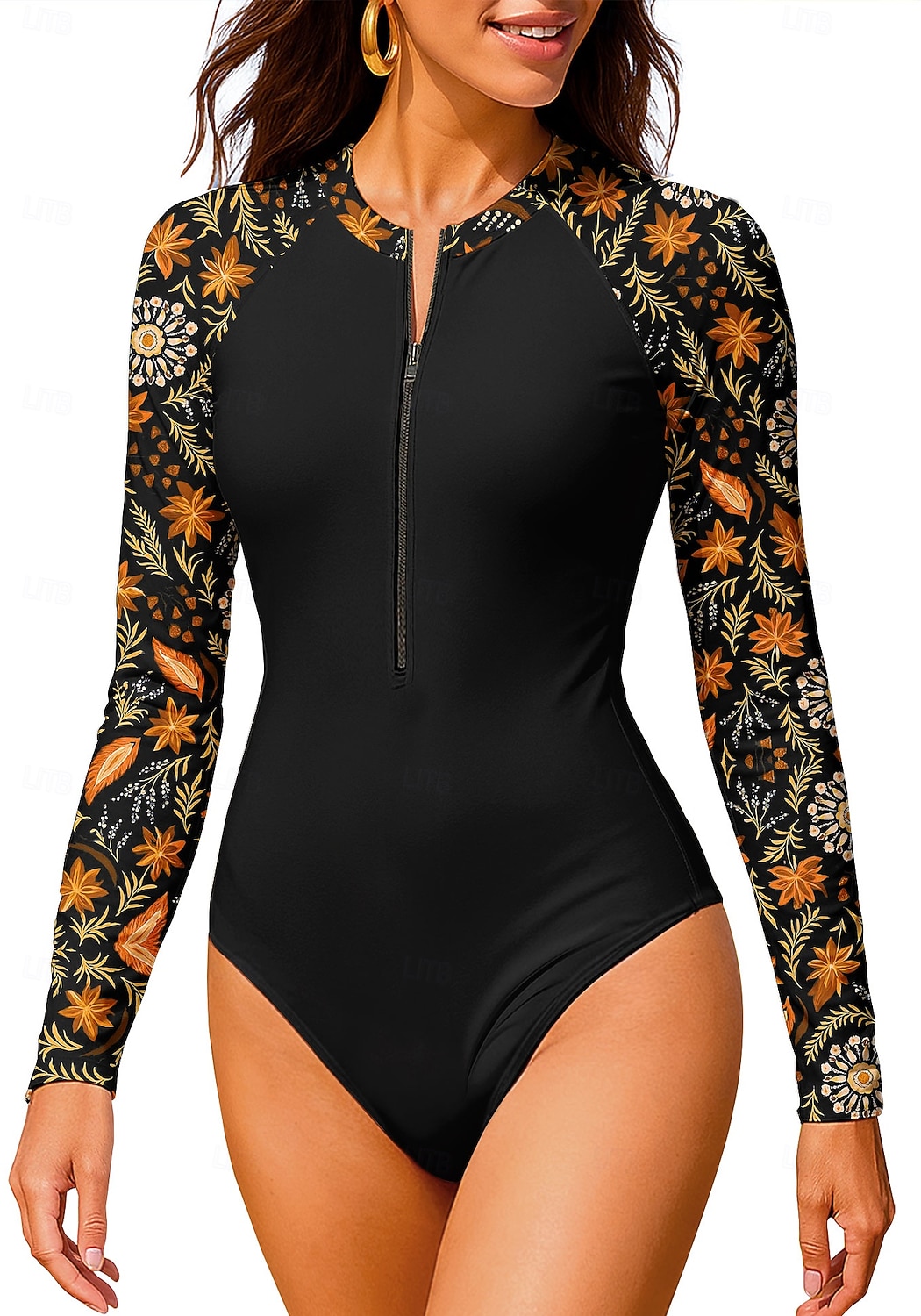 Damen Regulär Anti UV Shirt Badeanzug Badeanzug Bademode Blumen Paisley-Muster Tropisch mit integriertem BH UPF50+ UV Schutz Elastisch Langarm Bademode Bodysuit Surfen Strand Wassersport Sommer 2026 - $30.99 –P7
