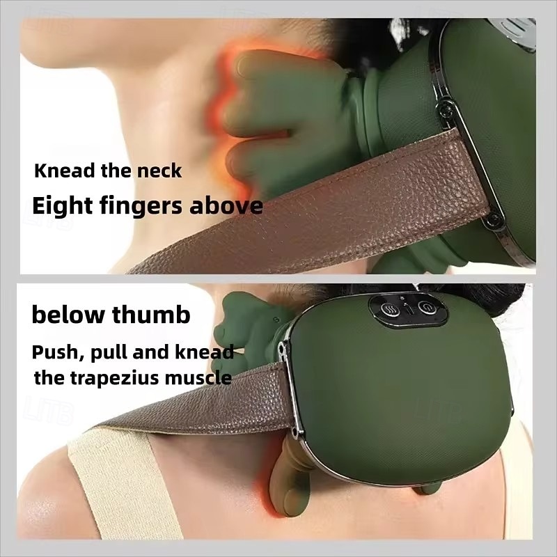 Finger Pressure Neck Massager Heated Back and Shoulder Massager Electric Kneading Neck Deep Massage Muscle Relax 2026 - $69.99 –P8