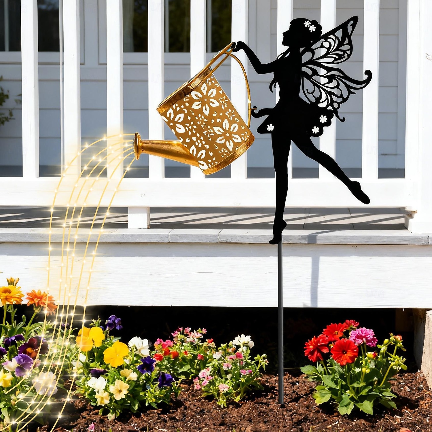 1 ks venkovní solární světlo do konve s vílou, vodotěsné IP44, dekorace na zahradní cestu, trávník, osvětlení farmářské krajiny, venkovní dekorativní akcentové světlo pro zahradu a cestu 2026 - $20.99 –P2