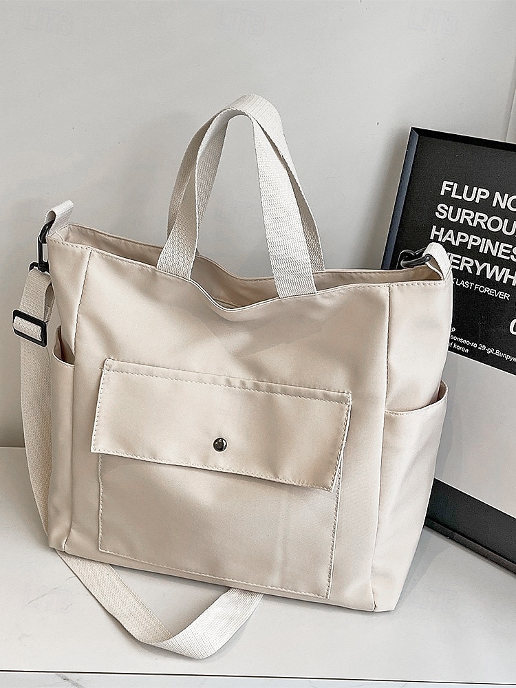 Geantă tote pentru femei din poliester Cancas, în mai multe culori, capacitate mare, stil casual de zi cu zi, perfectă pentru serviciu, cumpărături și călătorii 2026 - $11.99 –P5