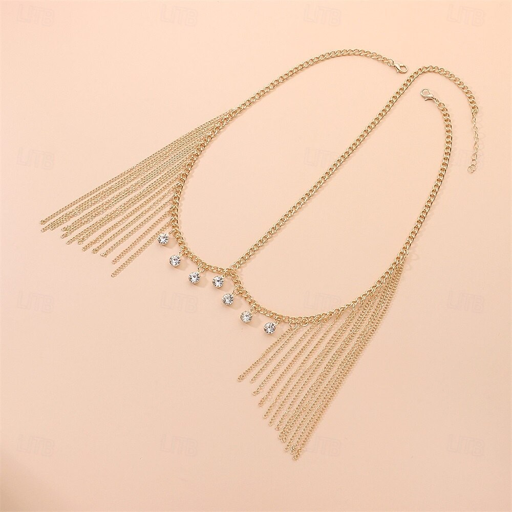 Accessori Samba Catena di fronte a frange con strass Cerchietto Costumi per performance del 2026 a $6.99 –P3
