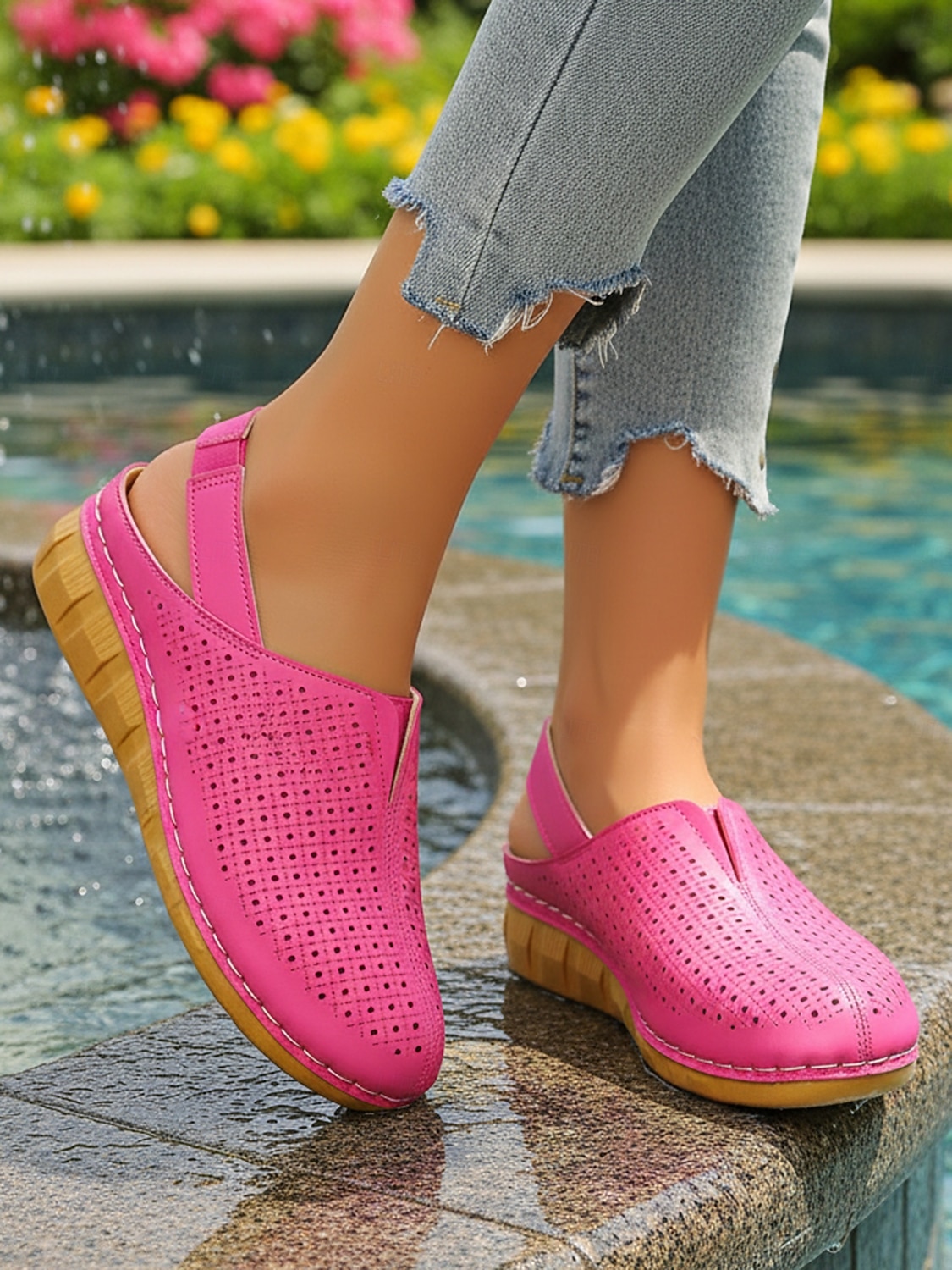 zoccoli da donna con cinturino posteriore traforato rosa – scarpe comode, traspiranti e leggere per abbigliamento casual, passeggiate, viaggi, giardinaggio e uso quotidiano del 2026 a $24.99 –P3