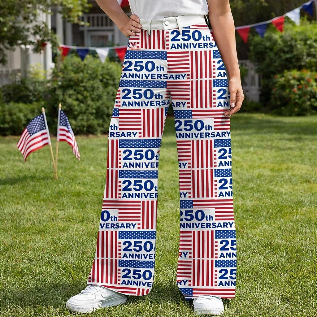 250º Aniversario de EE. UU. Retro Antiguo Años 70 Pantalones Pantalones de pierna ancha Hippie Disco Alta cintura Disfraz Mujer Mascarada 4 de julio Día de la Independencia Adulto Pantalones 2026 - $32.99 –P2