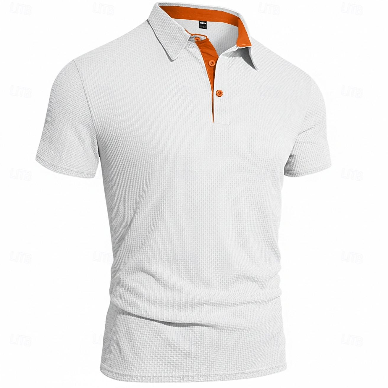 Homens Textura Polo Malha Waffle Casual O negócio Clássico Manga Curta Moda Moderno Côr Sólida Botões Verão Primavera Todas as Estações Normal Branco Textura de 2026 por $20.99 –P8