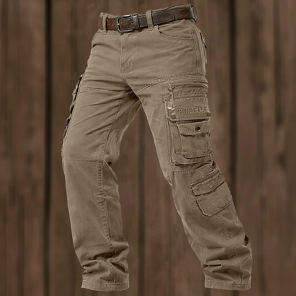 בגדי ריקוד גברים מכנסי קרגו מכנסיים מכנסי עבודה כיס מרובה כיס דש אחיד באורך מלא קזו'אל יומי בָּחוּץ חופשה קלסי מונח בצורה רפויה שחור ירוק צבא קשיח 2026 - AU $66.59 –P9