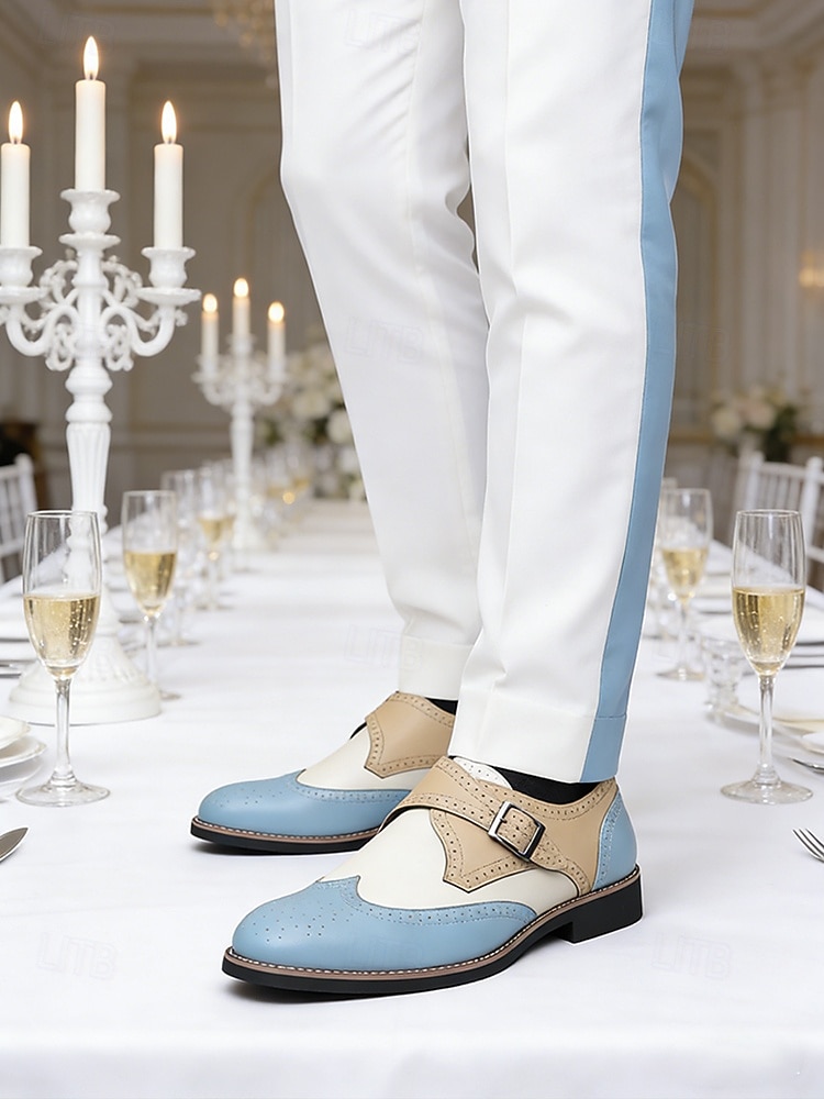 Men's Beige and Blue Faux Leather Loafers – Trendy Design for Stylish Weddings and Special Occasions 2026 - $42.99 –P3