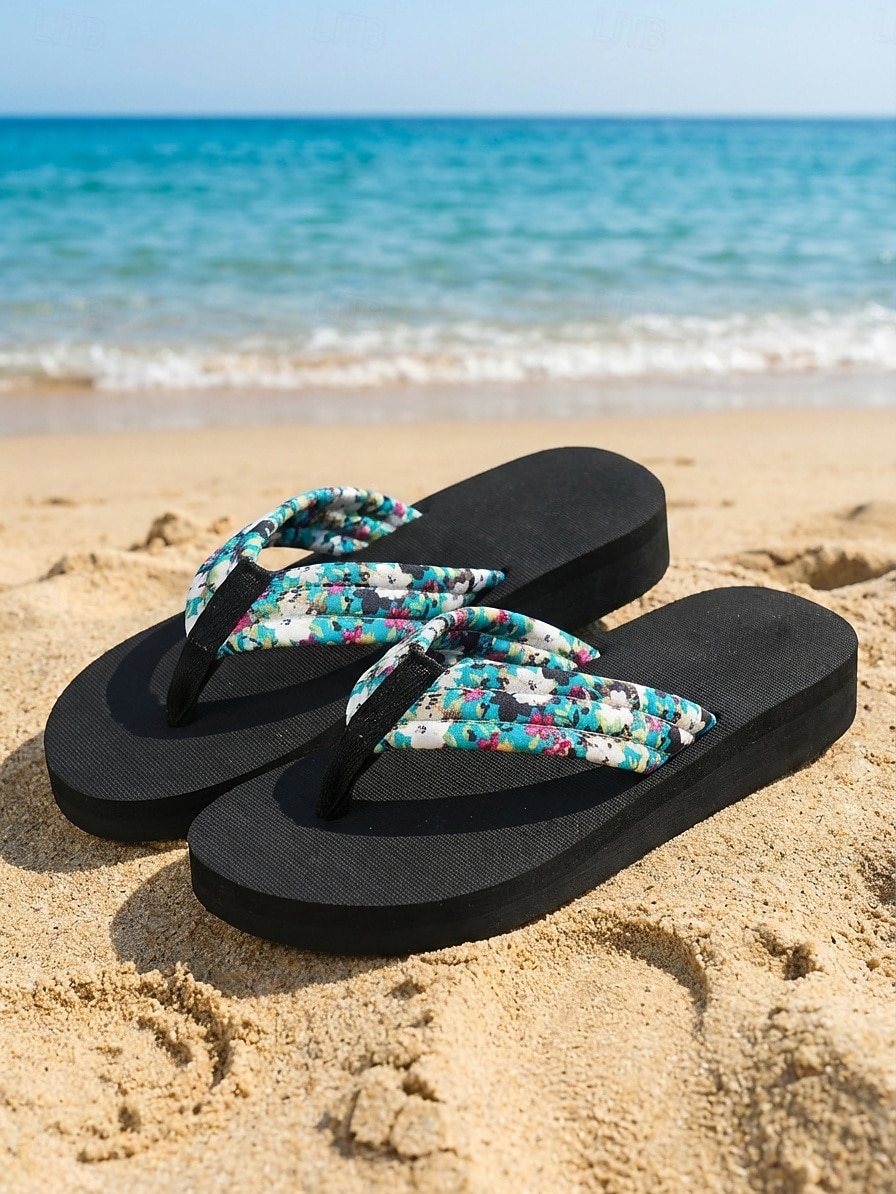 pantofi de damă cu imprimeu floral – sandale confortabile de plajă, cu talpă moale, pentru vară, vacanță și ținute casual 2026 - $11.99 –P3