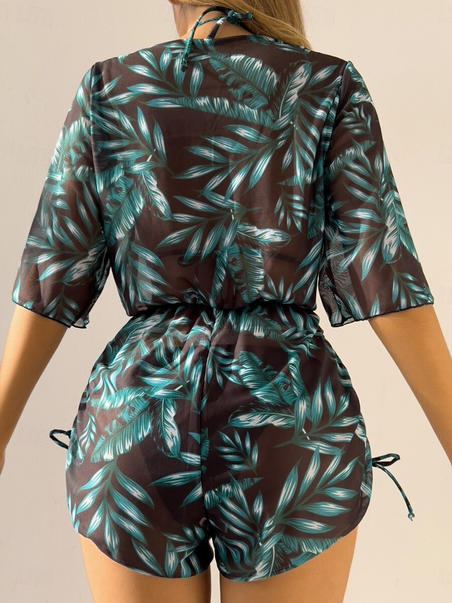 Dámské Plavky Bikiny Tři kusy Odvážné Plavky Štíhlý Volná záda prázdniny Oblečení na pláž Květinový Grafika Ponořit se Bez rukávů Plavky 2026 - $25.99 –P6