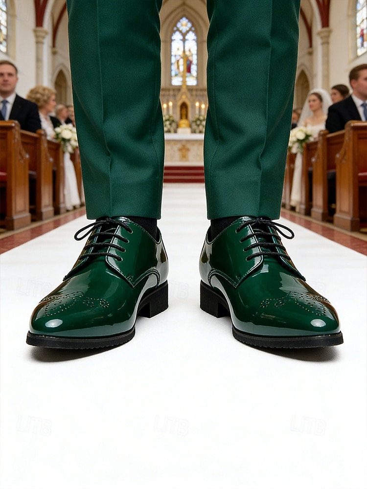 Herresko i brogueskinn med vingetuppdesign, stilig bryllupssko, ideelt for forlovere og bryllupsgjester 2026 - $54.99 –P3