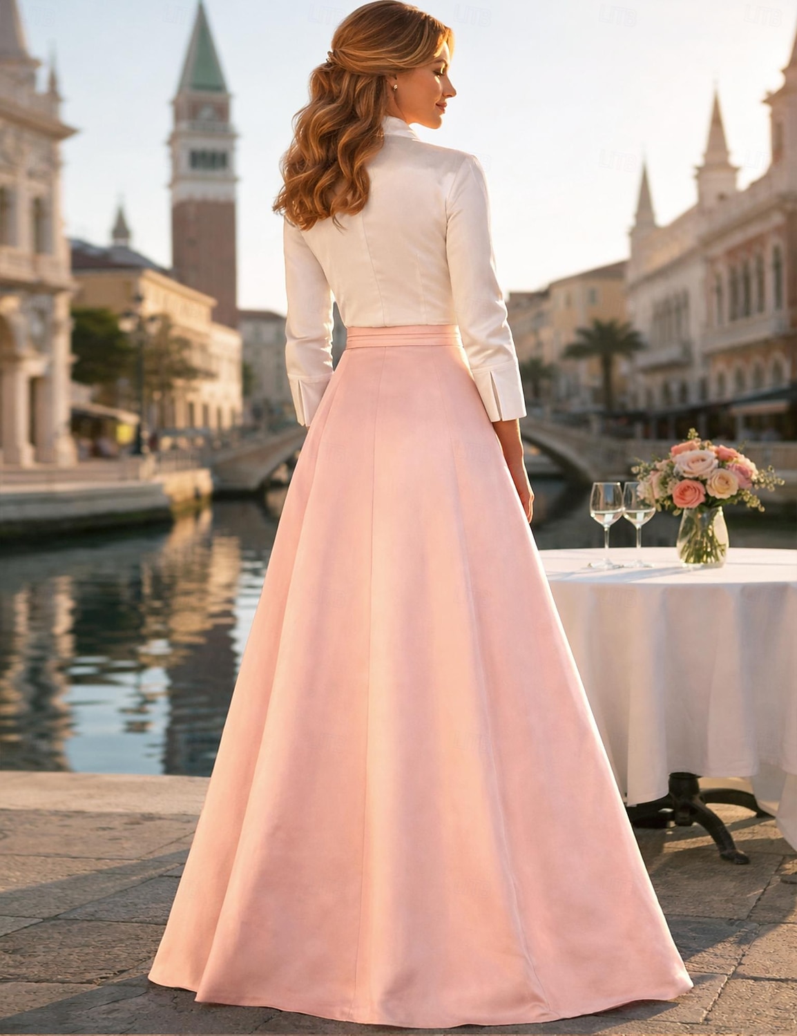 A-Line Floor Length Shirt Dress Wedding Guest Dress Formal Dresses Mother of the Bride Dress 3/4 Length Sleeve Shirt Collar Cute Minimalist Formal Evening Taffeta with Bow(s) Splicing 2026 - $175.99 –P2