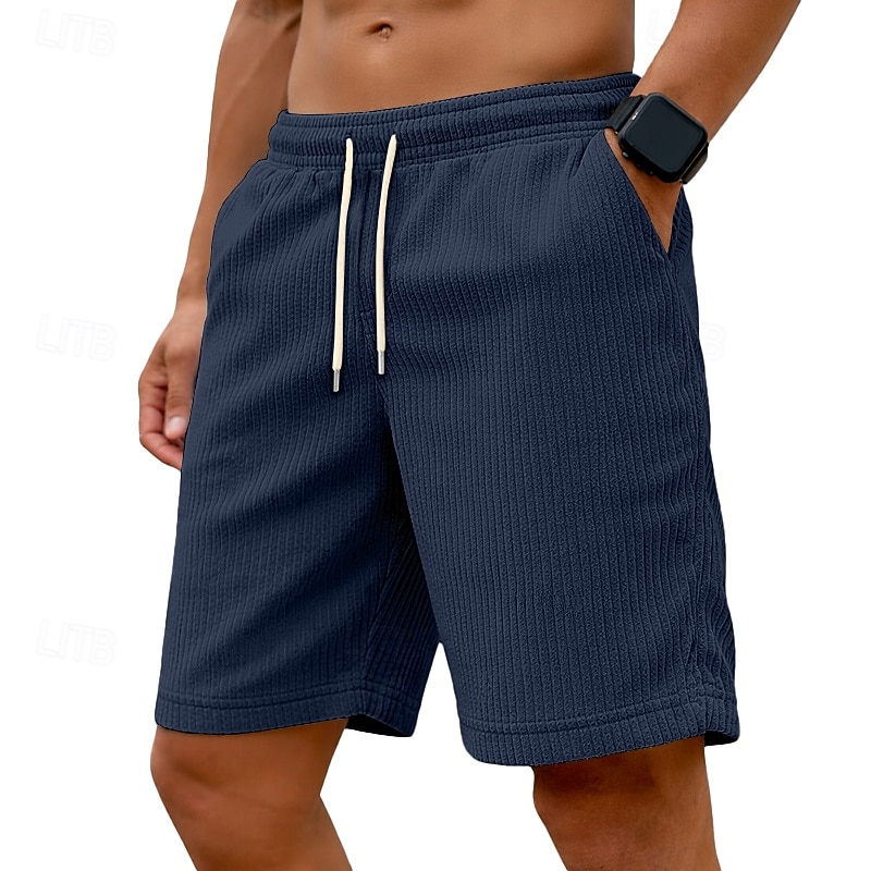 Per uomo Shorts Pantaloncini casual Pantaloncini di velluto a coste Tasca Elastico in vita Semplice Comodità Traspirante Sopra il ginocchio Casuale All'aperto Spiaggia Vacanza Moda Nero Bianco del 2026 a $20.99 –P8