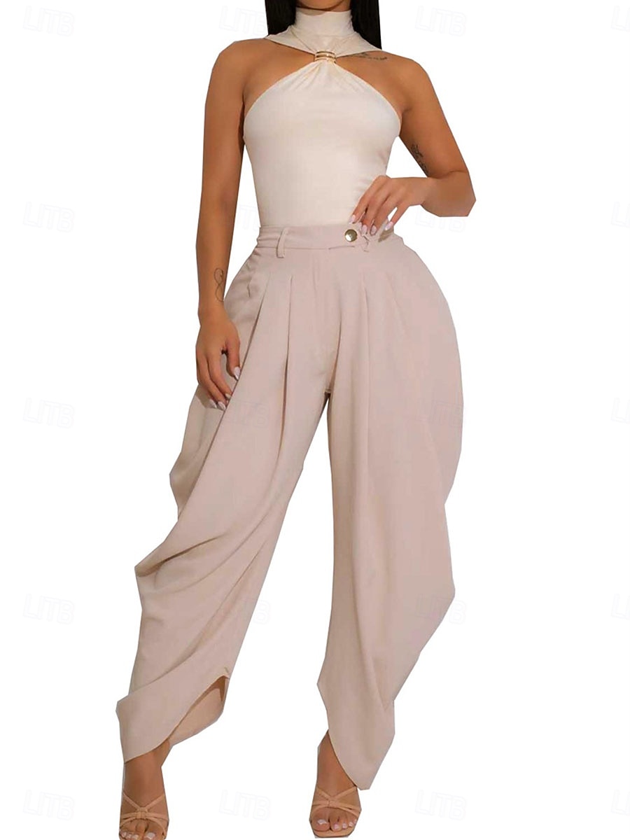 Mujer Fresco Chinos Elegante Vintage Moda Hasta el Tobillo Alta cintura Plano Bolsillo Cintura elástica Confortable Rígido Diario Hogar Exterior Naranja rojo Gris Rosáceo Negro Blanco Verano Primavera 2026 - $44.99 –P5