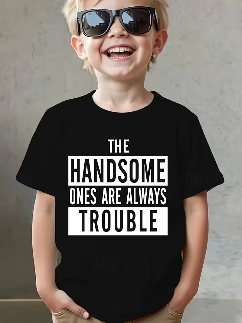 2026年 男の子 3D グラフィック レタード Tシャツ Ｔシャツ 半袖 3Dプリント 夏 春 スポーツ ファッション ストリートファッション 子供 4〜12年 クルーネック カジュアル 日常 アウトドア レギュラー  コレクション – $16.99 –P3