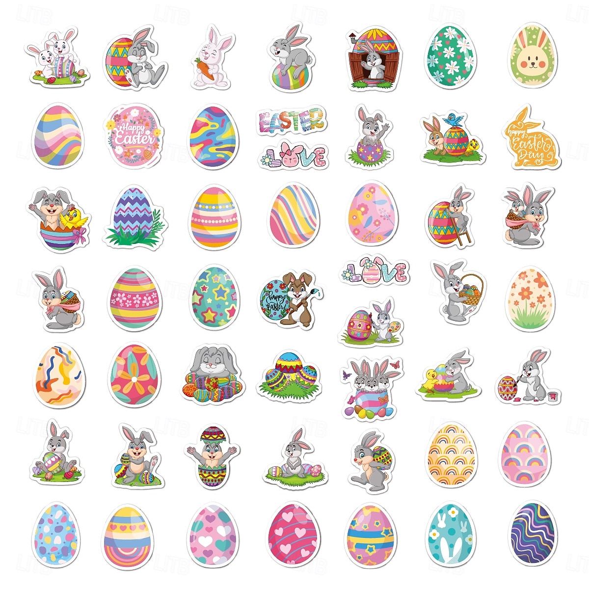 Easter Basket Stuffers 150 Piese (3 Seturi de 50) Autocolante de Paște Holografice Laser Rezistente la Apă pentru Decorațiuni de Cadouri de Sărbătoare Autocolante cu Ouă de Paște Transfrontaliere 2026 - $13.99 –P3