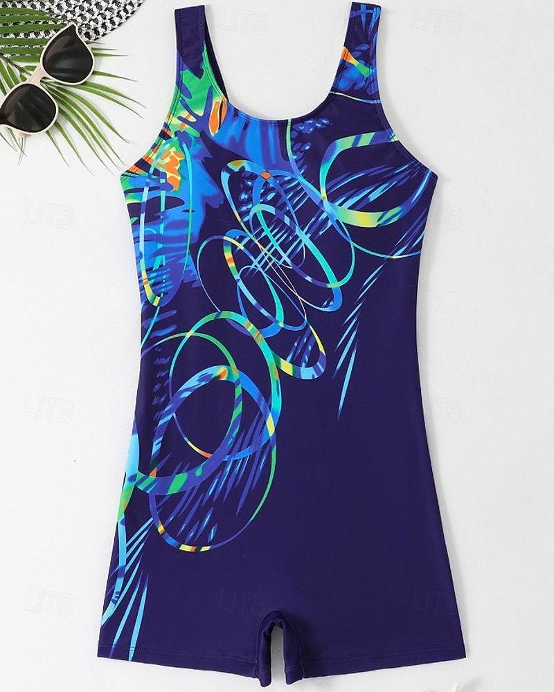 Damen Mittel One Piece Rash Guards Badeanzug Badeanzüge Abstrakt Offener Rücken UV Schutz Elastisch Ärmellos Bademode Bodysuit Surfen Tauchen Schwimmen Sommer 2026 - $16.49 –P3