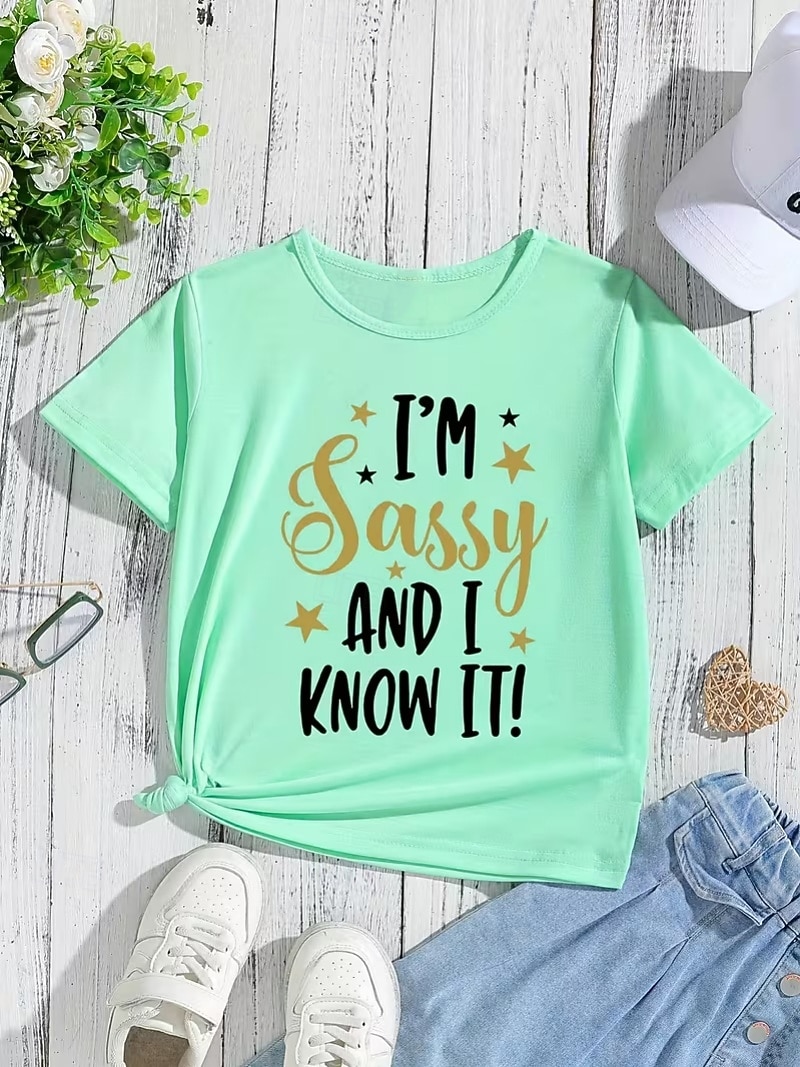 Девочки 3D Графика Буквы Футболка С короткими рукавами 3D печать Лето Весна Спорт Мода Уличный стиль Дети 4-12 лет Вырез под горло Повседневные на открытом воздухе Стандартный 2026 - $12.99 –P7