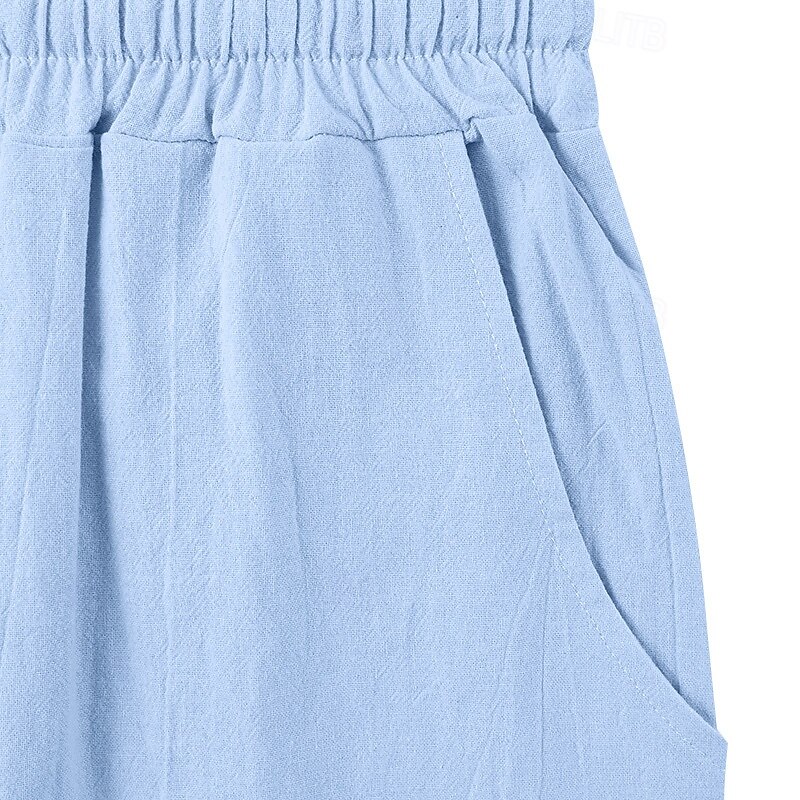 Herren Leinenhosen Hose Sommerhose Baggy-Hosen Strandhose Kordelzug Elastischer Bund Gerader Schnitt Einfach Komfort Atmungsaktiv Volle Länge Lässig Täglich Outdoor Mode Klassicher Stil Schwarz 2026 - $21.99 –P8