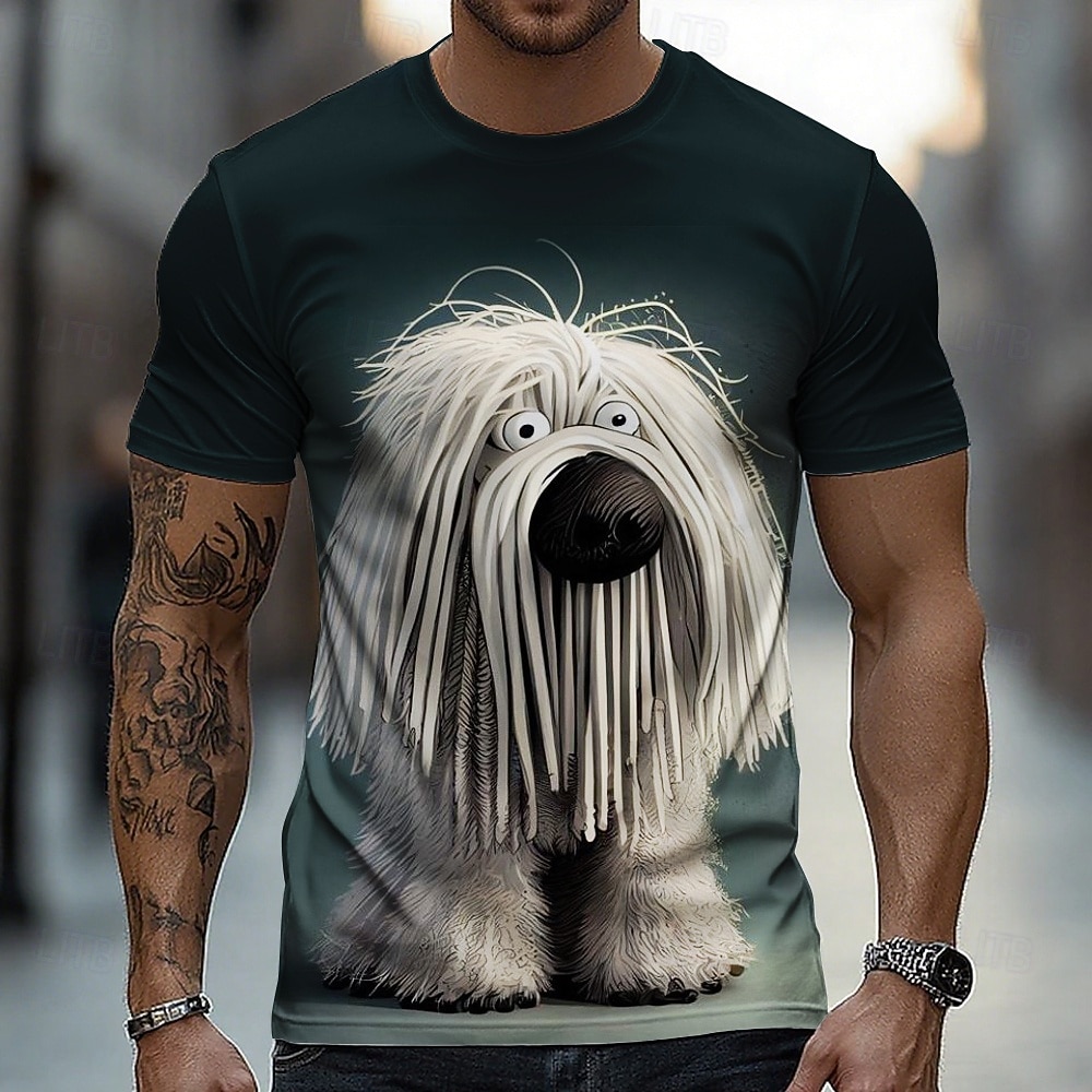 Per uomo Animale Cane Divertente Maglietta Manica Corta maglietta Stampa 3D Girocollo Camicia Esagerato Designer Feste Ferie Blu Verde Estate Primavera Abbigliamento S M L XL XXL XXXL del 2026 a $21.99 –P2