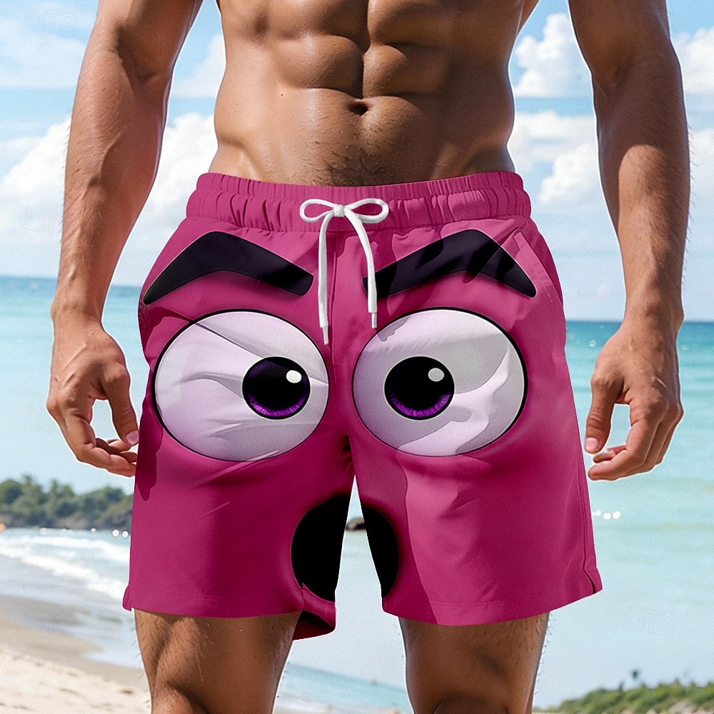 Hombre de impresión en 3D Dibujo 3D Cara de la sonrisa Boxers de Natación Pantalones de Natación Pantalones de Surf Media cintura Gracioso Hawaiano vacaciones en la playa Bolsillos laterales Forro de 2026 - $20.99 –P3