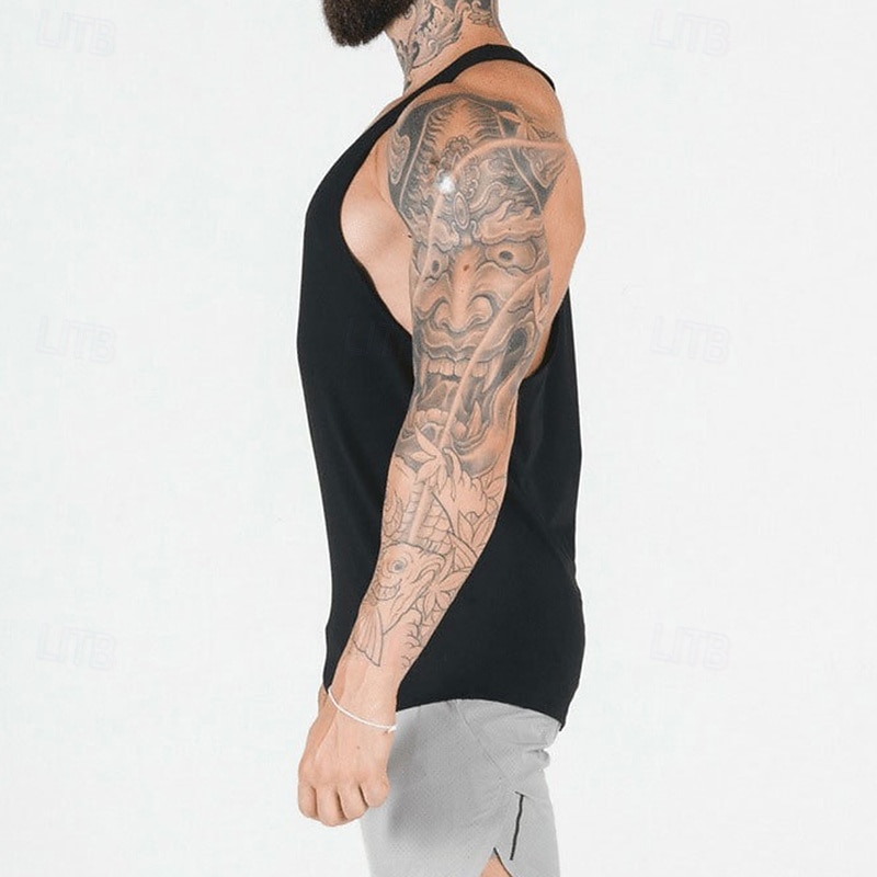 Herren Einfarbig Workout-Tanktop Lauf-Tanktop Fitness-Tanktop Sommer Ärmellos Schnelltrocknend Kompression Feuchtigkeitsableitend Fitnesstraining Aktives Training Übung Schwarz Weiß Rote 2026 - $21.99 –P4