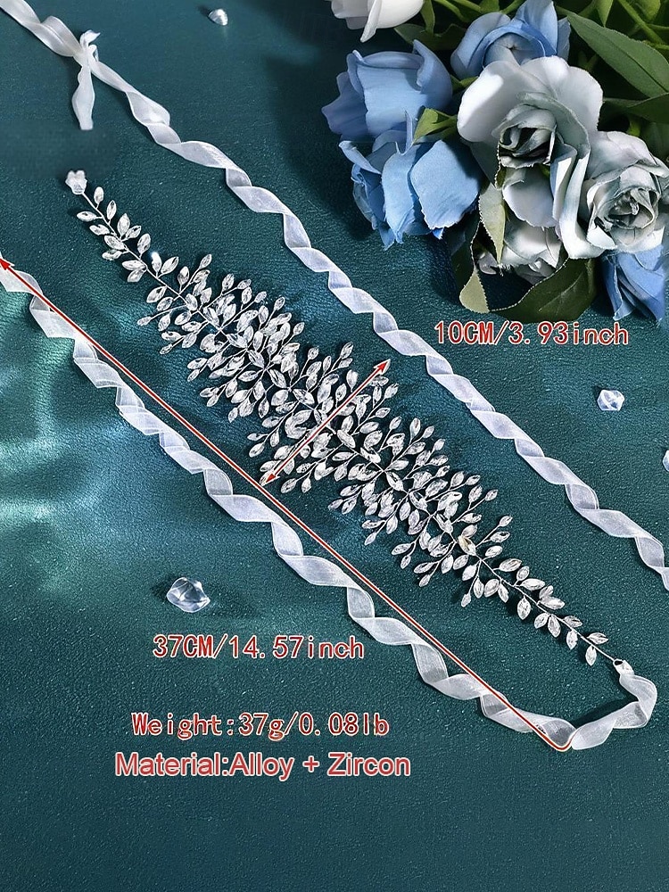 Women's Zirconia & Polyester Crystal Belt – Multiple Colors, Elegant Design – Perfect for Weddings and Evening Events 2026 - $18.99 –P13