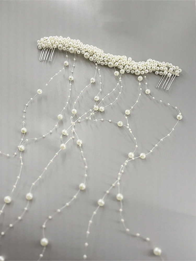 Женское украшение для волос с кисточками из искусственного жемчуга, элегантный свадебный аксессуар для свадеб, идеально подходит для невест. 2026 - $11.99 –P5