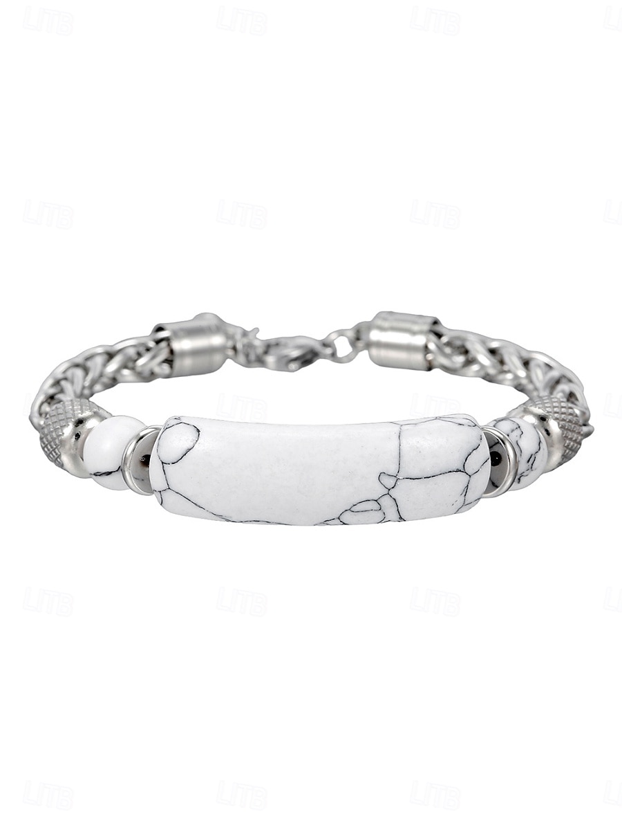 Tyrkysová Silný řetězec Móda Módní Přizpůsobeno Kámen Náramek šperky Stříbrná / Trávová zelená Pro Denní Dar Dovolená 2026 - $14.99 –P6