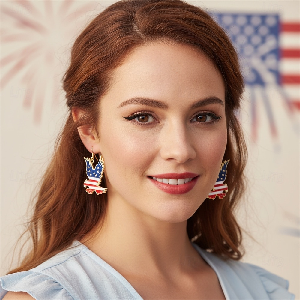 250th Anniversary USA Earrings Cosplay Adults' Women's Independence Day / the Fourth of July 4th of July Party Performance Dress Up 2026 - $10.99 –P1