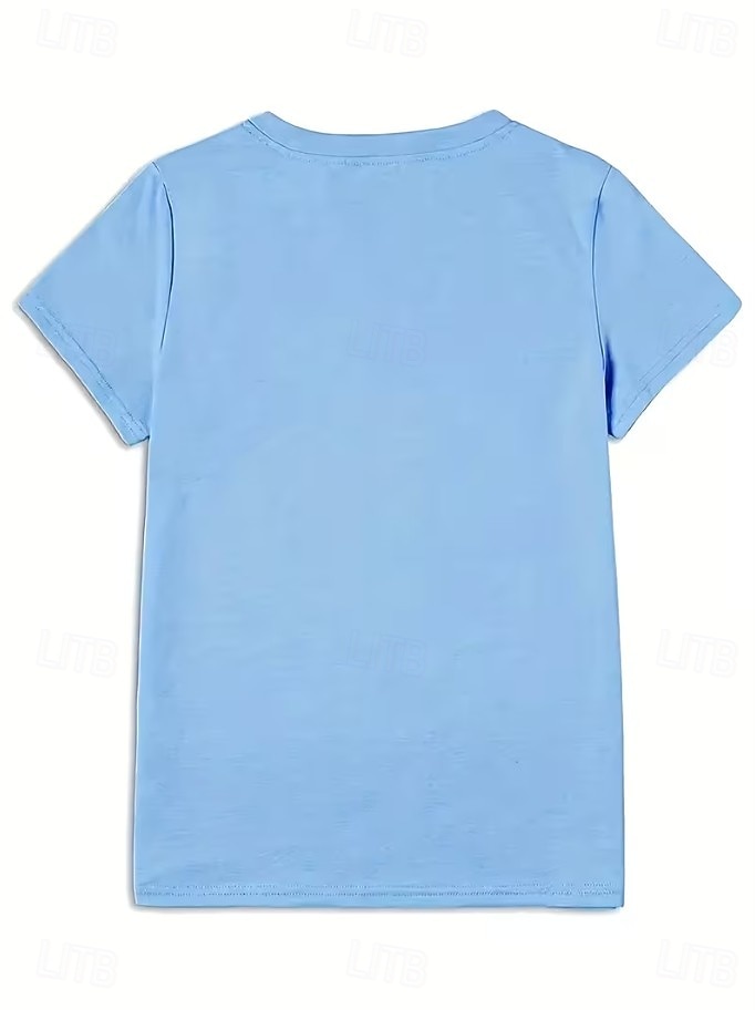 Per donna Maglietta Stampato Oceano Tartaruga di mare Tropicale Hawaiano Casual Manica Corta Girocollo Top Regolari Quotidiano Uscire Matrimonio in Spiaggia Blu Bianco Azzurro Estate del 2026 a $22.99 –P3