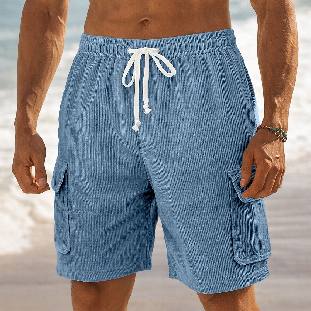Per uomo Shorts Pantaloncini casual Pantaloncini di velluto a coste Tasca Elastico in vita Semplice Comodità Traspirante Corto All'aperto Vacanza Abbigliamento quotidiano Moda Streetwear Blu Nero del 2026 a $11.49 –P1