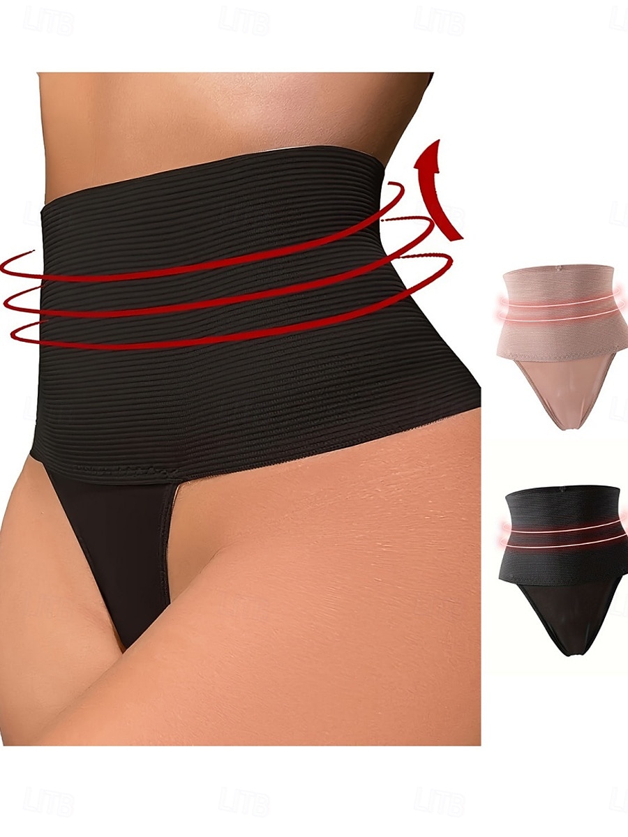 Dam Shapewear Aktiv Ledigt Komfort Ren färg Lappverk G-string Dagligen Hem Semester Svart Kaki Sommar Vår Smal 2026 - $11.49 –P1