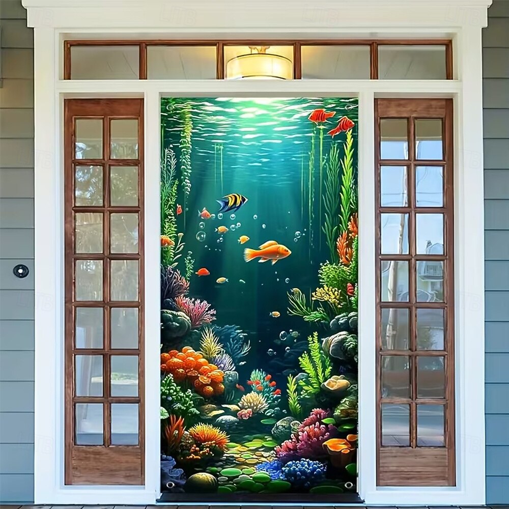 Underwater World Aquarium Door Banner Colorful Ocean Fish Coral Reef Wall Hanging Decoration Home Porch Decor 2026 - $17.99 –P4