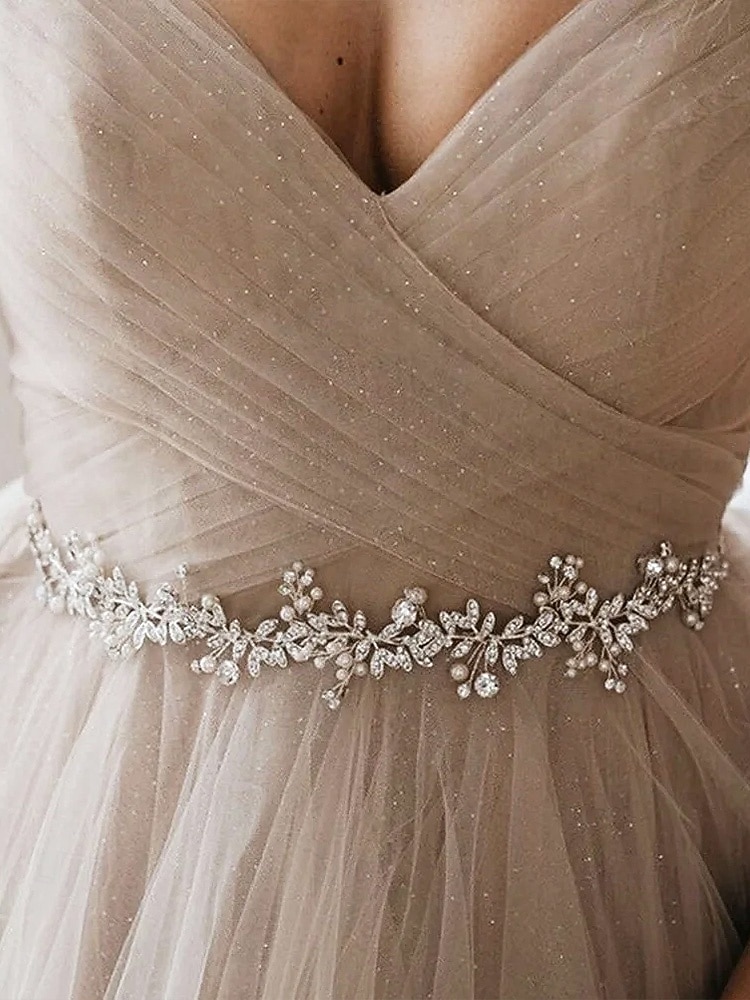 Brauthaarschmuck, gold-weißer Haarreif aus Polyester mit Strass- und Perlenverzierungen, elegante Brauthaaraccessoires 2026 - $11.99 –P4