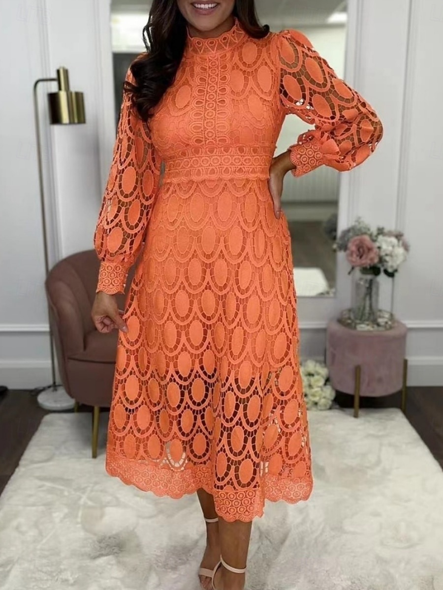 Γυναικεία Μίντι φόρεμα Φόρεμα σε γραμμή Α Καθημερινό Καθημερινά Κανονικό Σκέτο 3/4 Μήκος Μανικιού Ζιβάγκο Μαύρο Λευκό Κίτρινο Φούξια Άνοιξη Φθινόπωρο 2026 - $51.99 –P12