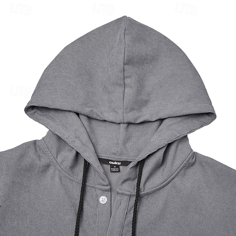 Herr Skjorta Casual skjorta Manchesterskjorta Vit Marinblå Blå Mörkgrå Långärmad Slät Huva Ledigt Dagligen Huva Kläder Vintage Mode Streetwear Dagligen 2026 - $25.99 –P2