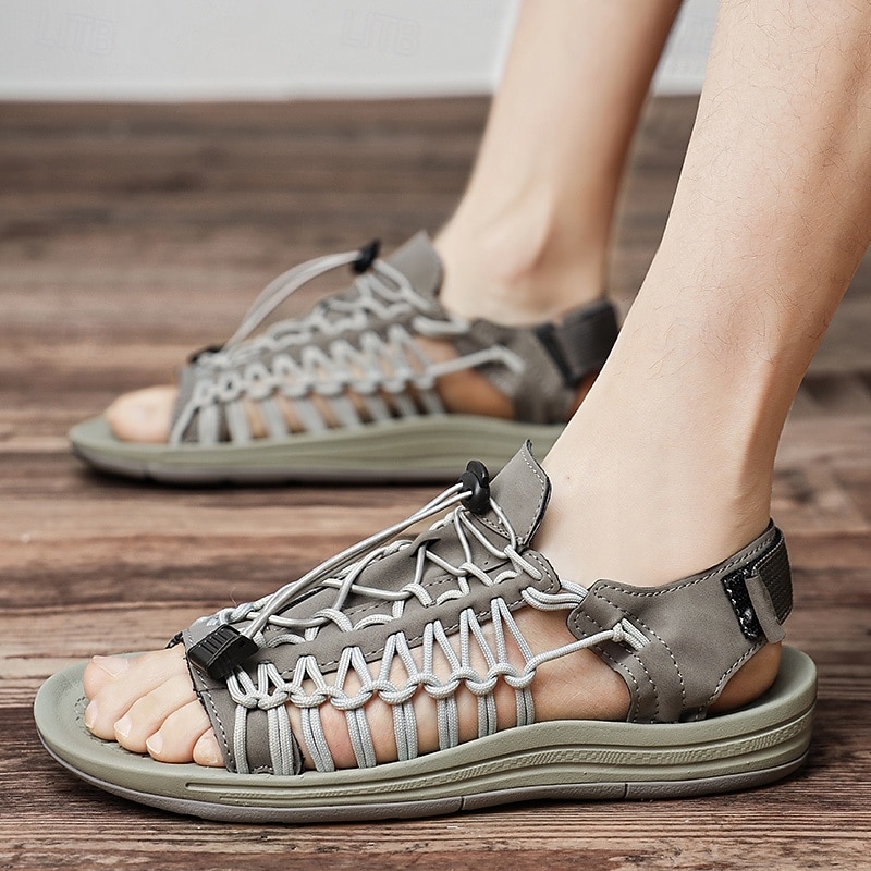 sandali da uomo color cuoio con cinturini regolabili, traspiranti e comodi, ideali per attività estive all'aperto e vacanze del 2026 a $46.99 –P2