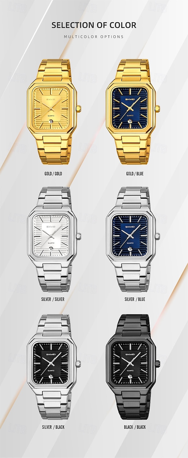 SKMEI Heren Quartz horloges Minimalistisch Modieus Vrijetijdshorloge Zakelijk Kalender WATERDICHT Wereldtijd Decoratie Teräs Horloge 2026 - $31.99 –P15