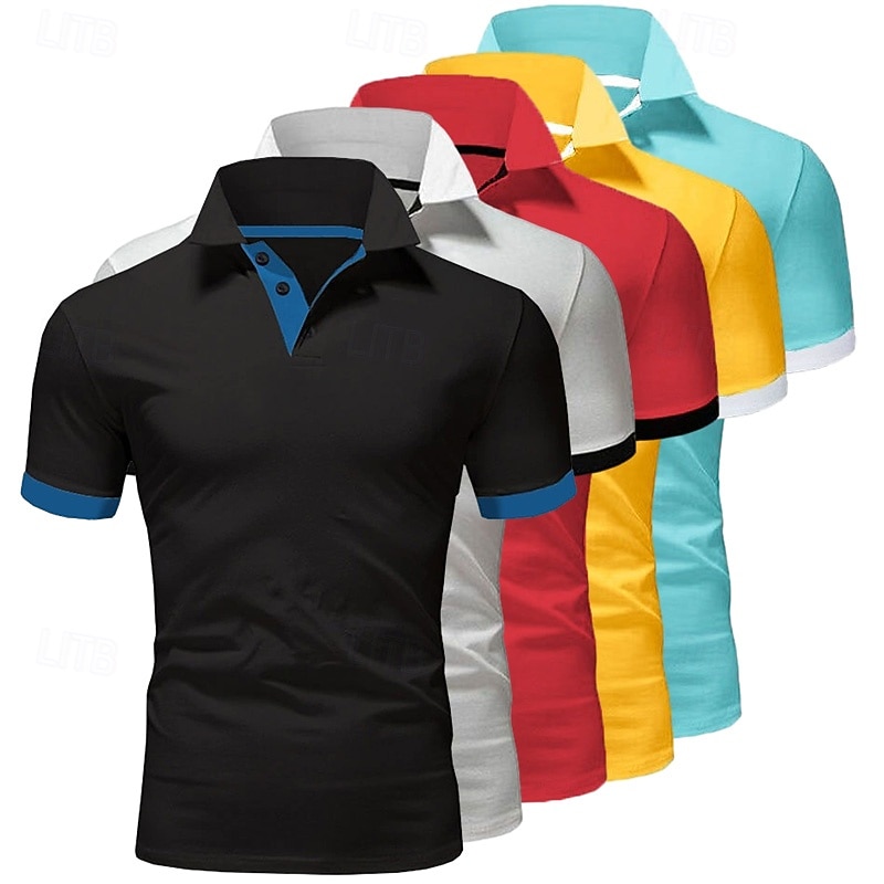Per uomo Polo Maglia da golf Casuale Sportivo Classico Manica Corta Essenziale Tinta unica Semplice 5 pezzi Confezione multipla Estate Primavera Tutte le stagioni Vestibilità aderente 1 2 3 4 5 6 Polo del 2026 a $58.99 –P2