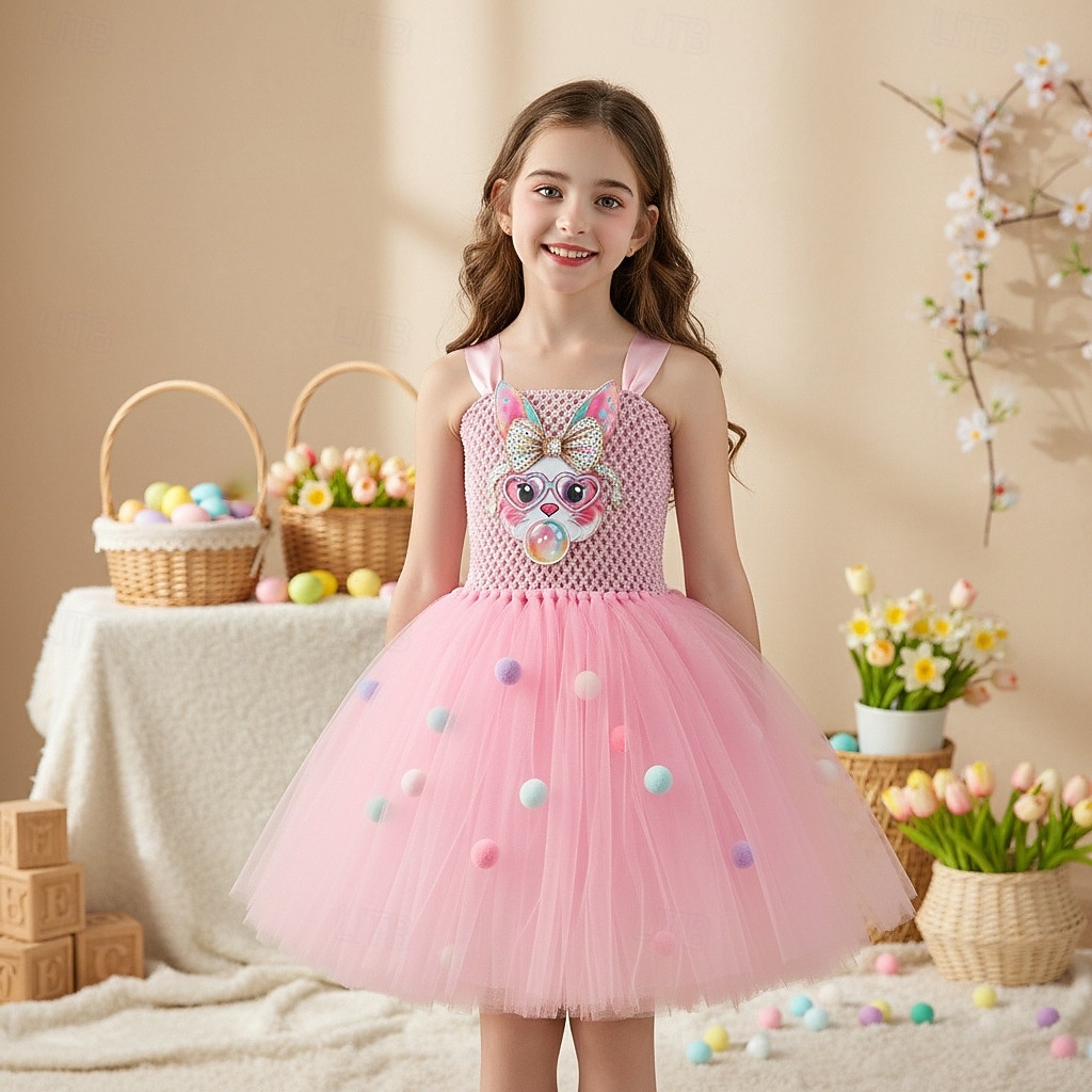 Tutu Túnica Princesas Animal conejo de Pascua Vestidos Gracioso Niños Chica Día del Niño Semana Santa Carnaval Fiesta Disfrazarse 2026 - $27.99 –P2