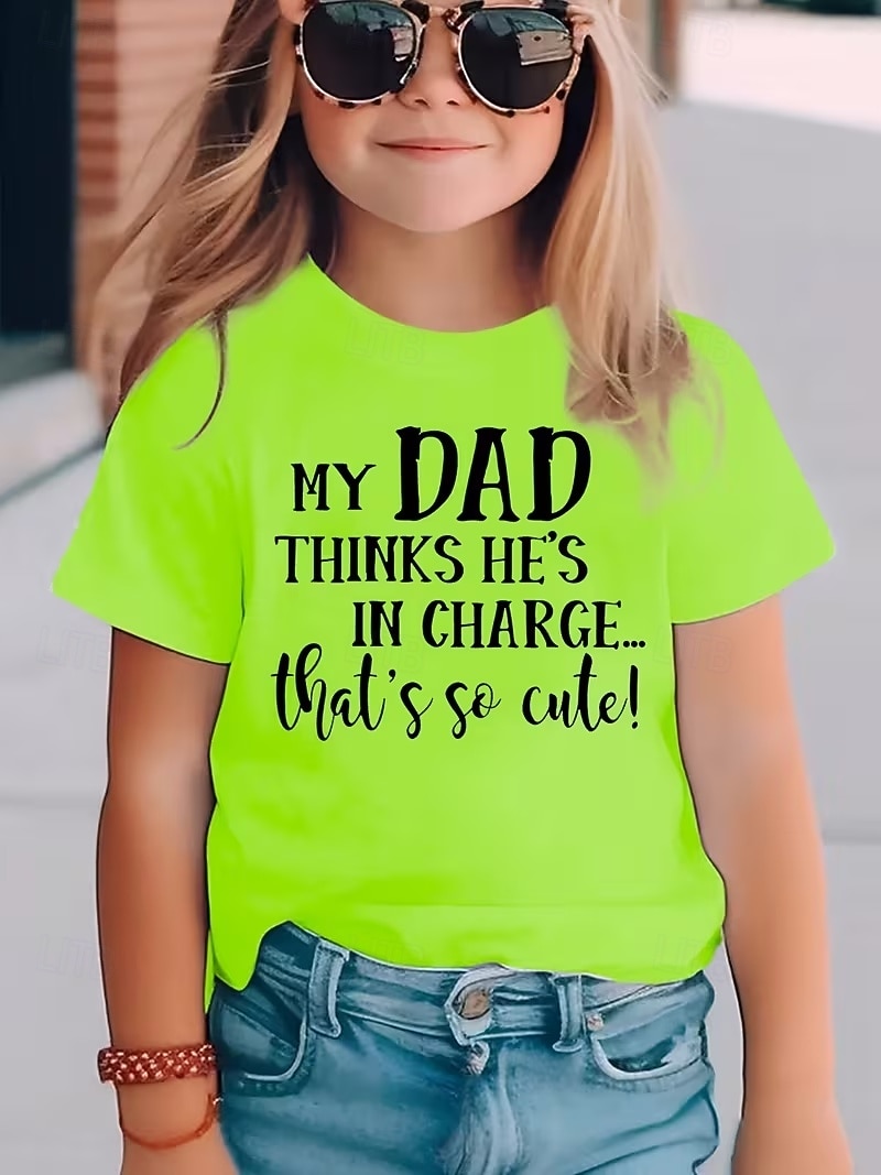 Mädchen 3D Grafik Buchstabe T-Shirt Kurzarm 3D-Druck Sommer Frühling Sport Mode Streetwear Kinder 4-12 Jahre Rundhalsausschnitt Lässig Täglich Outdoor Normale Passform 2026 - $13.99 –P6