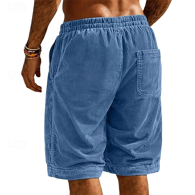 Per uomo Shorts Pantaloncini casual Pantaloncini di velluto a coste Pantaloncini strutturati Tasca Elastico in vita Tinta unica Semplice Comodità Traspirante Lunghezza al ginocchio Casuale All'aperto del 2026 a $9.49 –P1