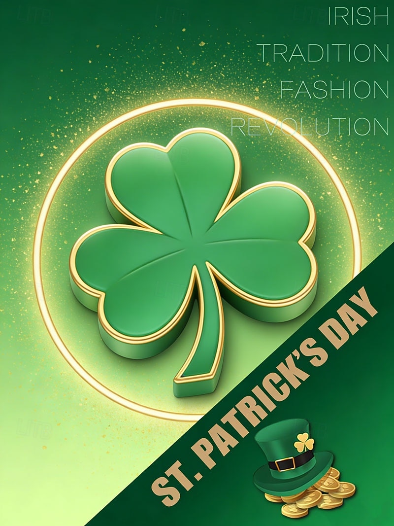 St. Patrick's Day Women's T Shirt Print Graphic Shamrock Vintage Stylish Classic Short Sleeve V Neck Regular Tops Daily Weekend Vacation Wear Green Summer Spring 2026 - $16.99 –P3