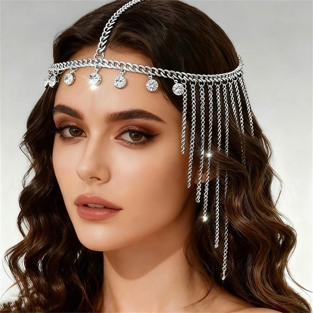Accessori Samba Catena di fronte a frange con strass Cerchietto Costumi per performance del 2026 a $6.99 –P5